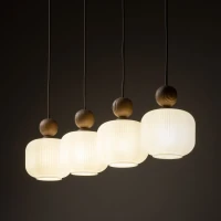 Pendant light 4x10 W – linear, glass shades - Image 3