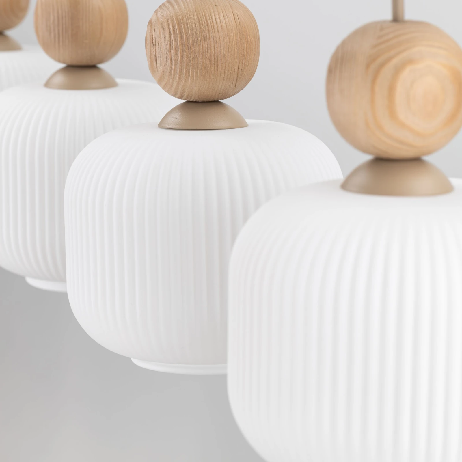 Pendant light 4x10 W – linear, glass shades
