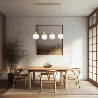Pendant light 4x10 W – linear, glass shades - Image 5
