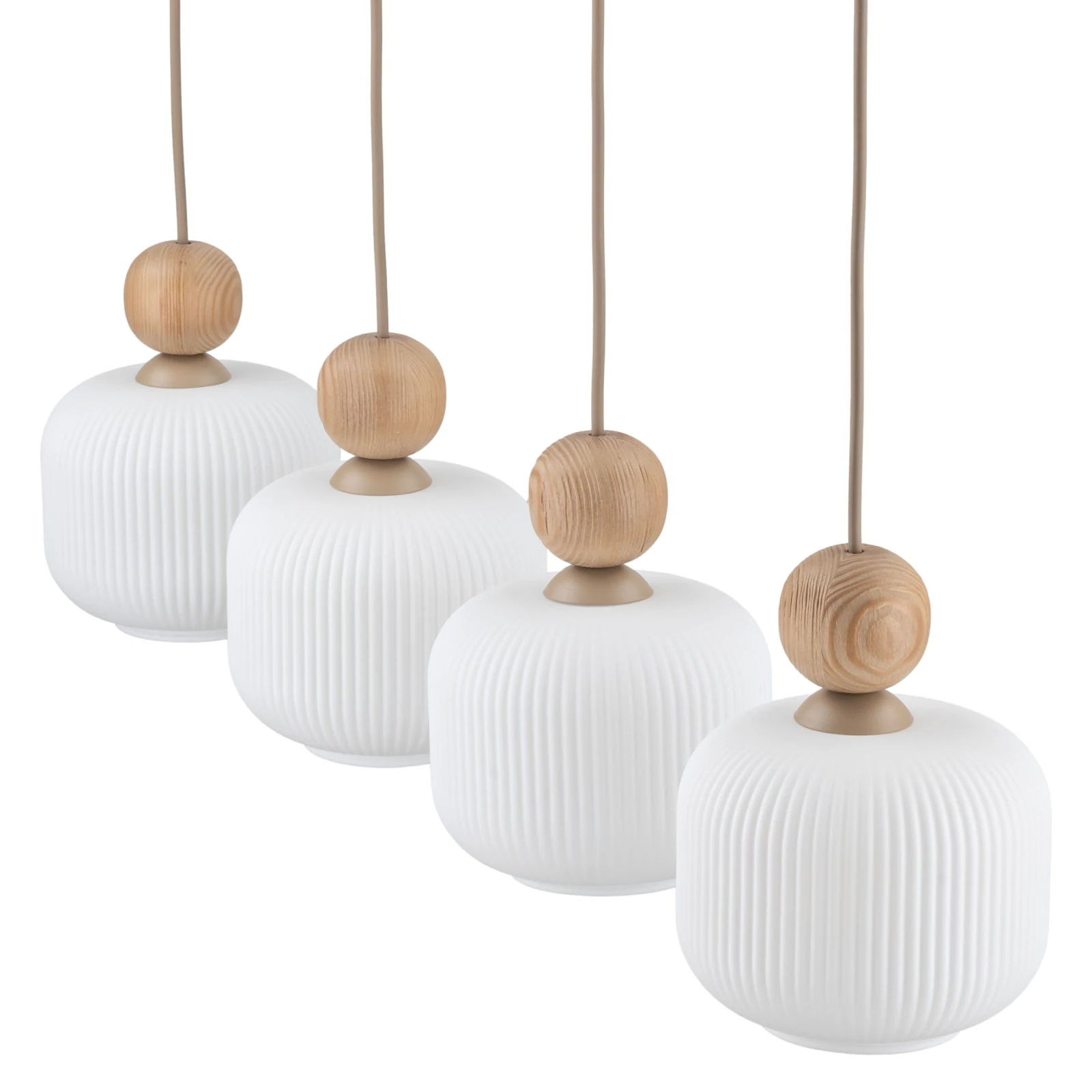 Pendant light 4x10 W – linear, glass shades