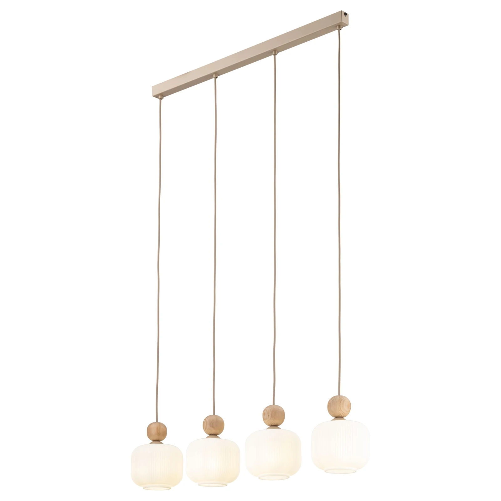 Pendant light 4x10 W – linear, glass shades
