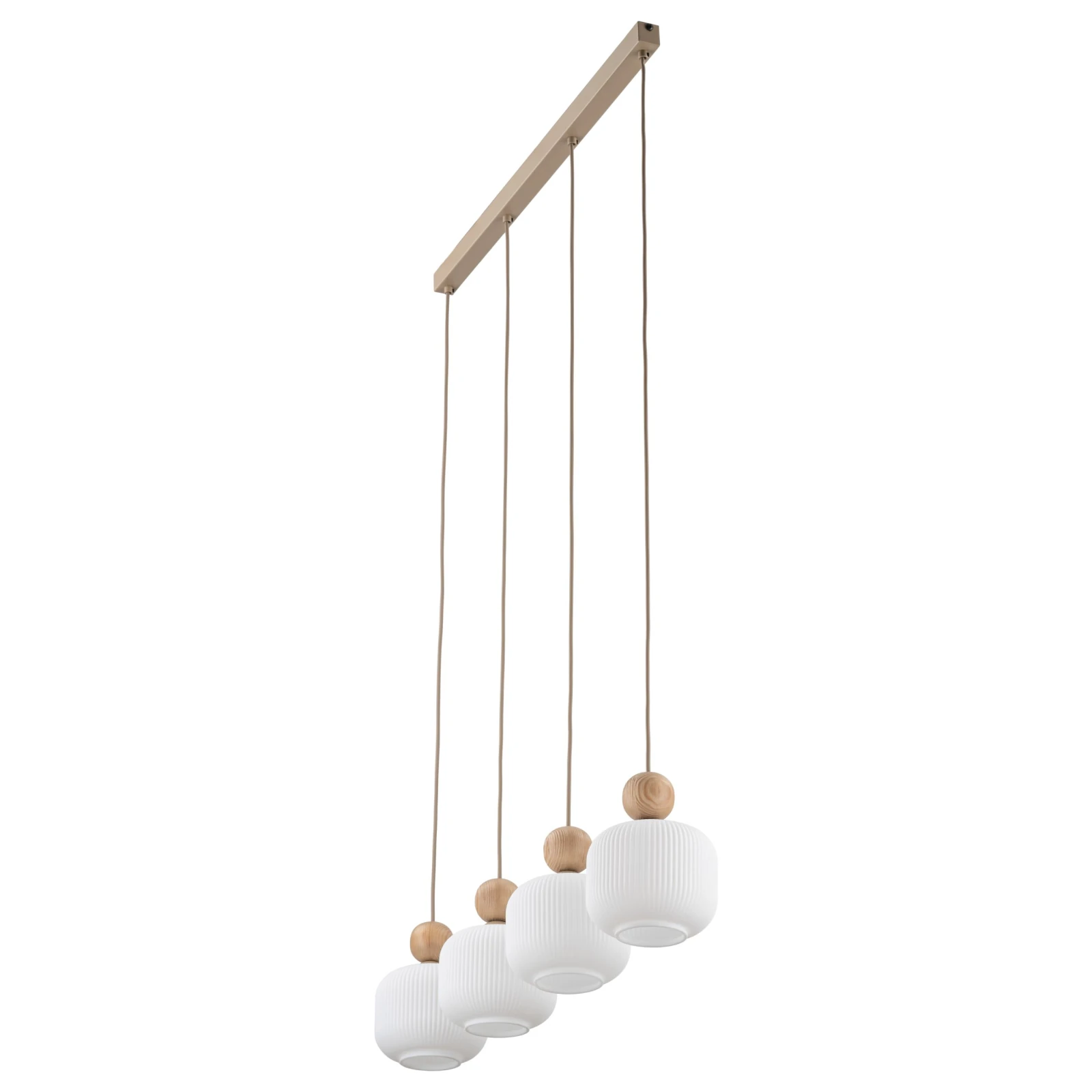 Pendant light 4x10 W – linear, glass shades