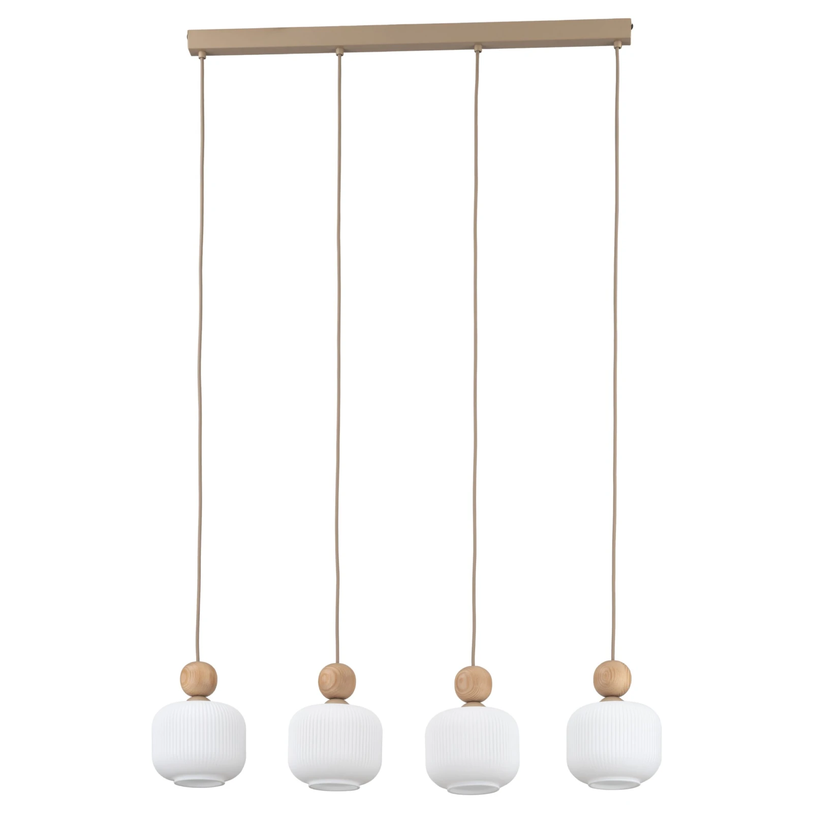 Pendant light 4x10 W – linear, glass shades