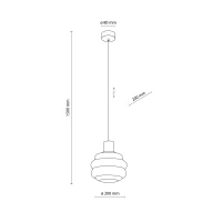 Pendant 1xE27 light – wavy white glass shade, beige detail - Image 8