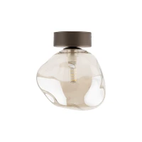 Ceiling light 10 W – brown glass, transparent LAVA shade - Image 5