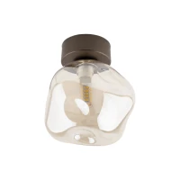Ceiling light 10 W – brown glass, transparent LAVA shade - Image 6