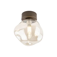 Ceiling light 10 W – brown glass, transparent LAVA shade - Image 7