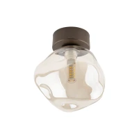 Ceiling light 10 W – brown glass, transparent LAVA shade - Image 2