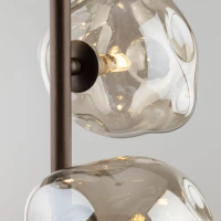 Pendant light 3x8 W – brown glass, three LAVA shades - Image 4