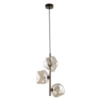 Pendant light 3x8 W – brown glass, three LAVA shades - Image 8