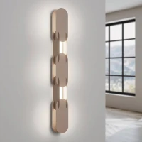Wall lamp 91 cm – linear, taupe, DALI dimmable - Image 1