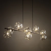 Pendant light 9x8 W – brown glass LAVA composition - Image 3
