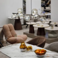 Pendant light 9x8 W – brown glass LAVA composition - Image 5