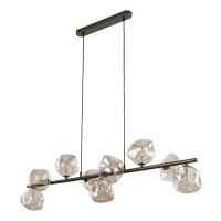 Pendant light 9x8 W – brown glass LAVA composition - Image 9