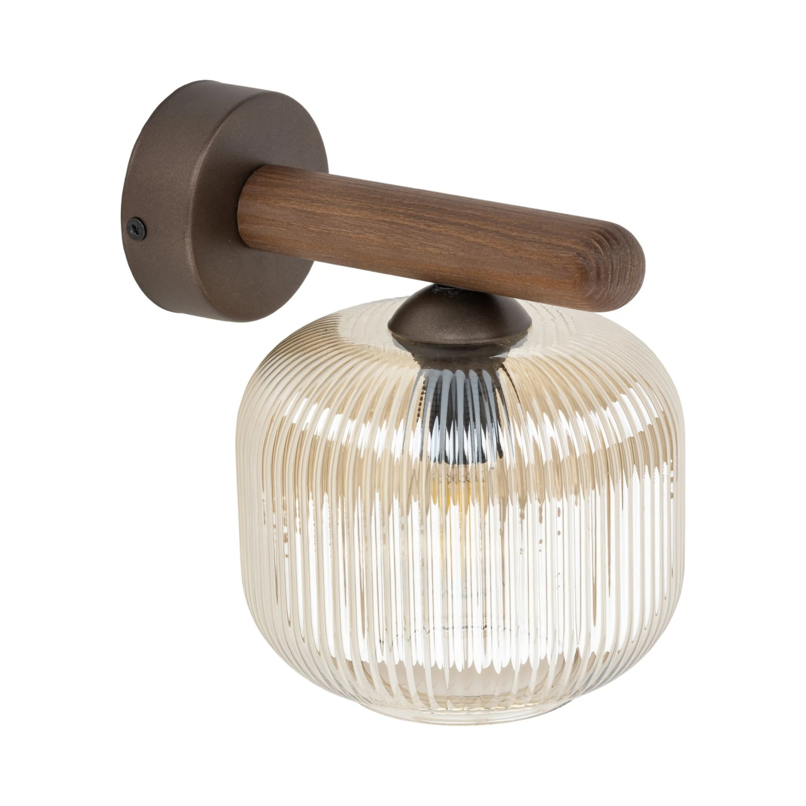 Wall light 10 W – brown glass, wood accent SALVIA