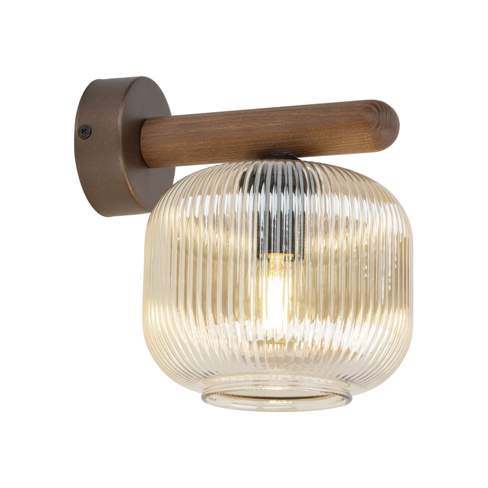 Wall light 10 W – brown glass, wood accent SALVIA