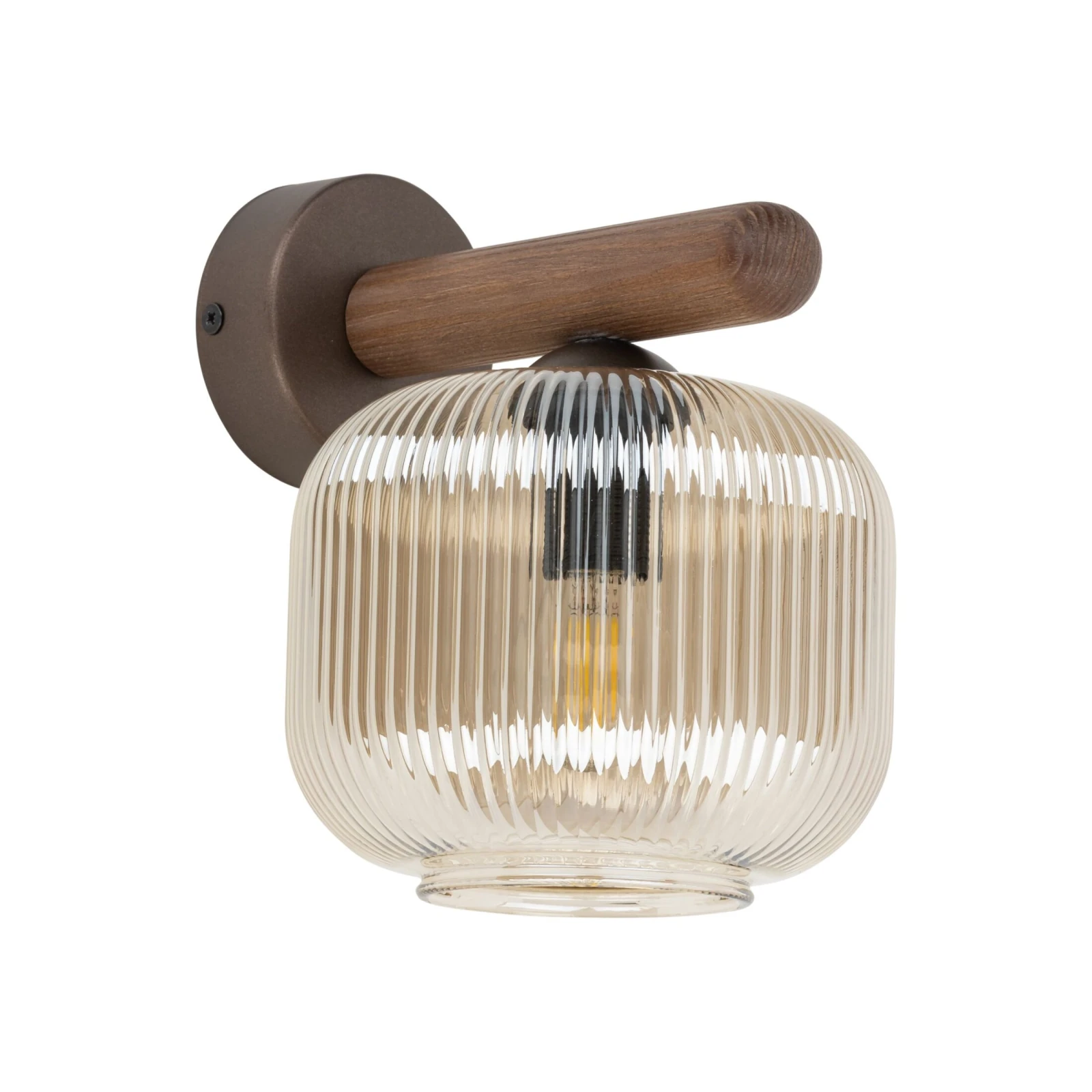 Wall light 10 W – brown glass, wood accent SALVIA
