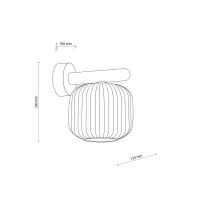 Wall light 10 W – brown glass, wood accent SALVIA - Image 7