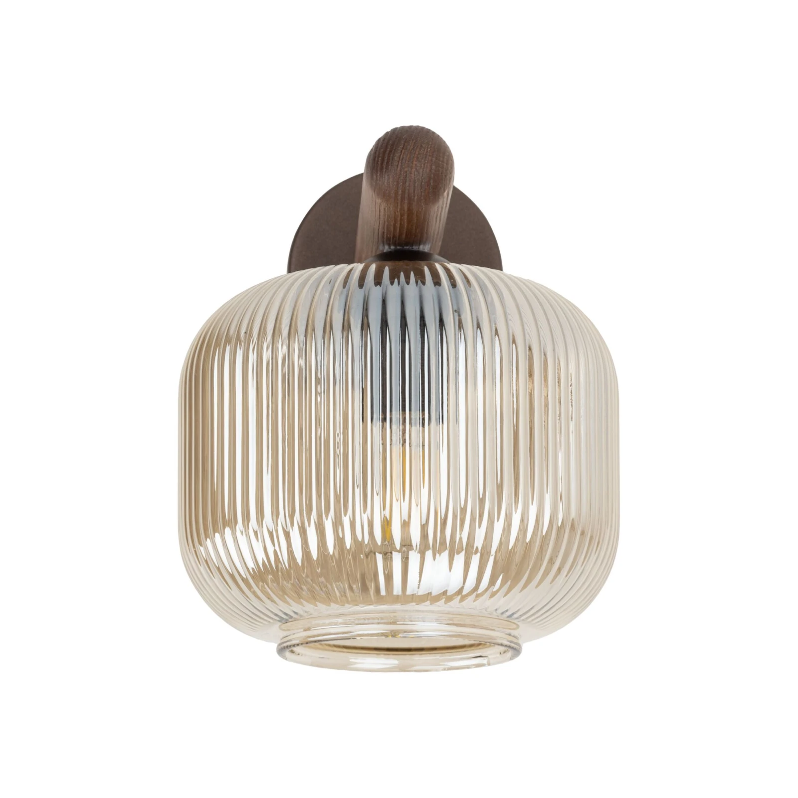 Wall light 10 W – brown glass, wood accent SALVIA