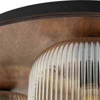 SALVIA ceiling light 3 x E14 – brown, smoked fluted glass - Image 4