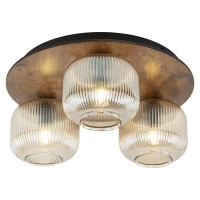 SALVIA ceiling light 3 x E14 – brown, smoked fluted glass - Image 7