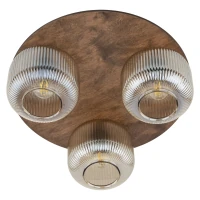 SALVIA ceiling light 3 x E14 – brown, smoked fluted glass - Image 8