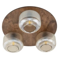 SALVIA ceiling light 3 x E14 – brown, smoked fluted glass - Image 9