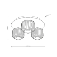 SALVIA ceiling light 3 x E14 – brown, smoked fluted glass - Image 10