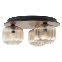 SALVIA ceiling light 3 x E14 – brown, smoked fluted glass - Image 11