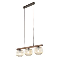 SALVIA pendant light 3 x E14 – brown, smoked ribbed glass - Image 5