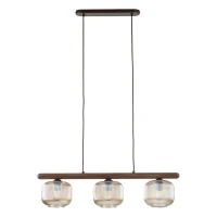 SALVIA pendant light 3 x E14 – brown, smoked ribbed glass - Image 7