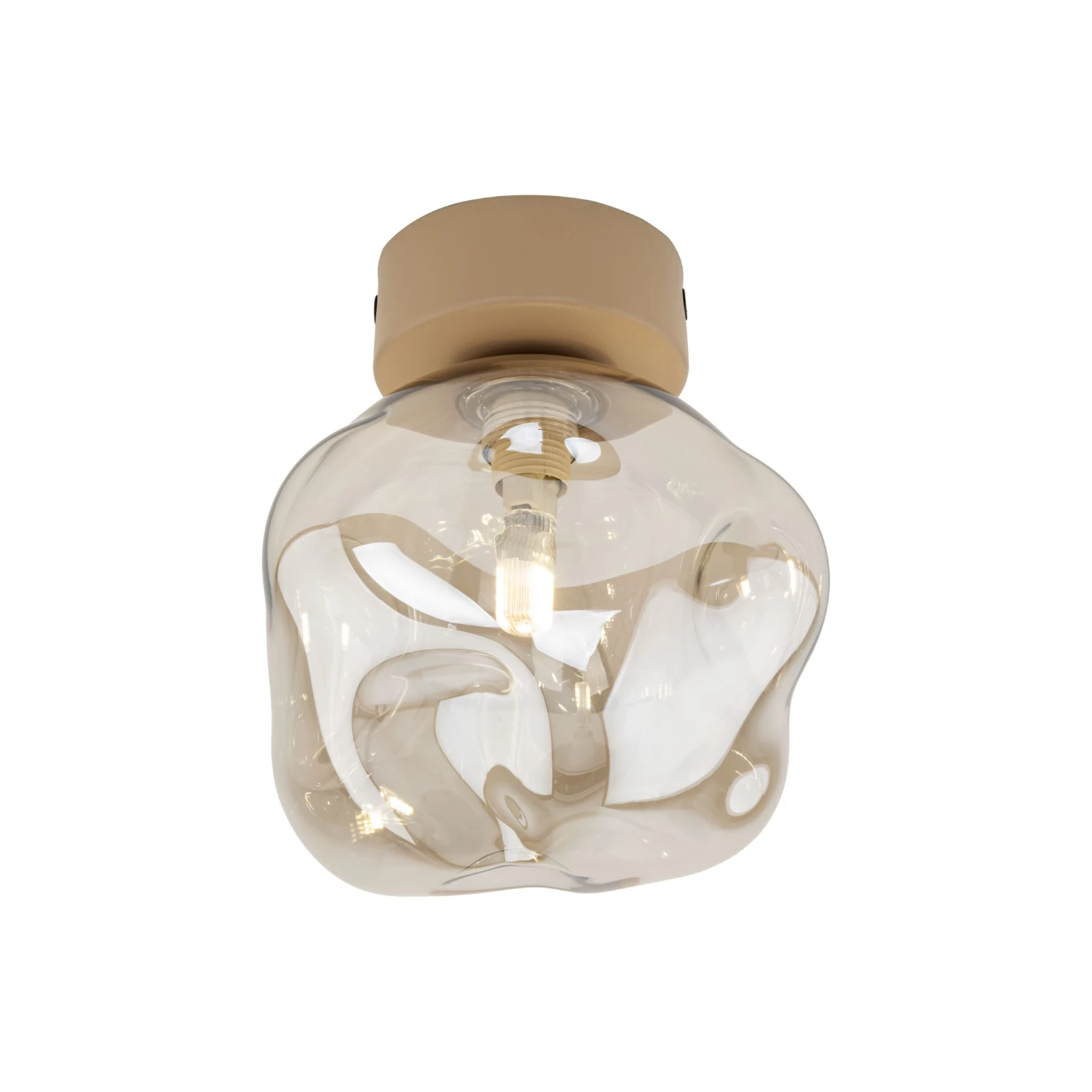 LAVA wall light 1 x G9 – beige and brown, sculpted glass