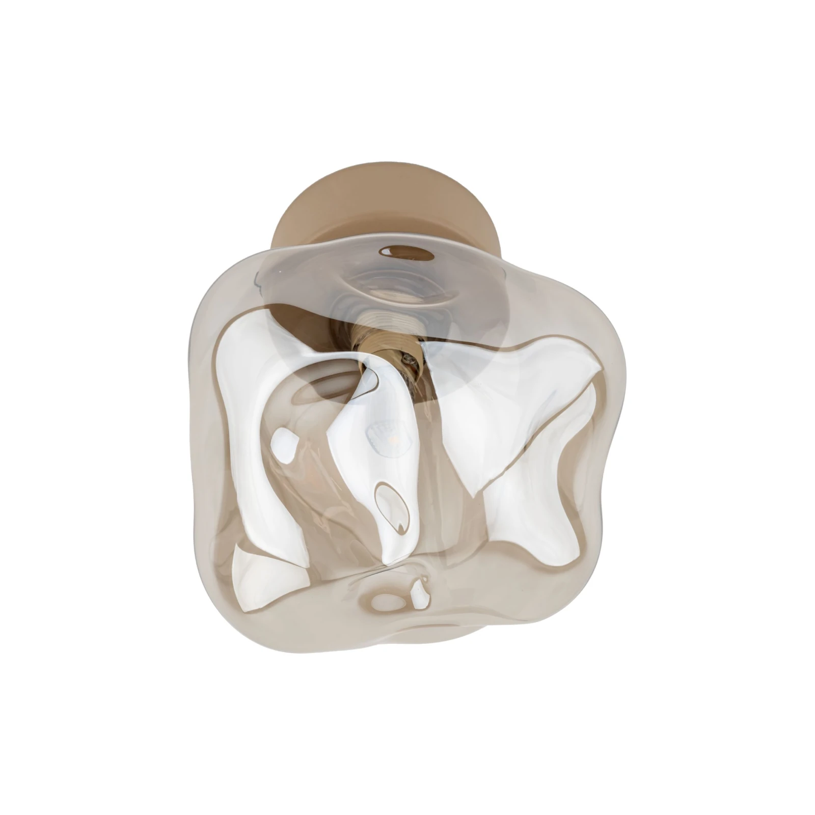 LAVA wall light 1 x G9 – beige and brown, sculpted glass