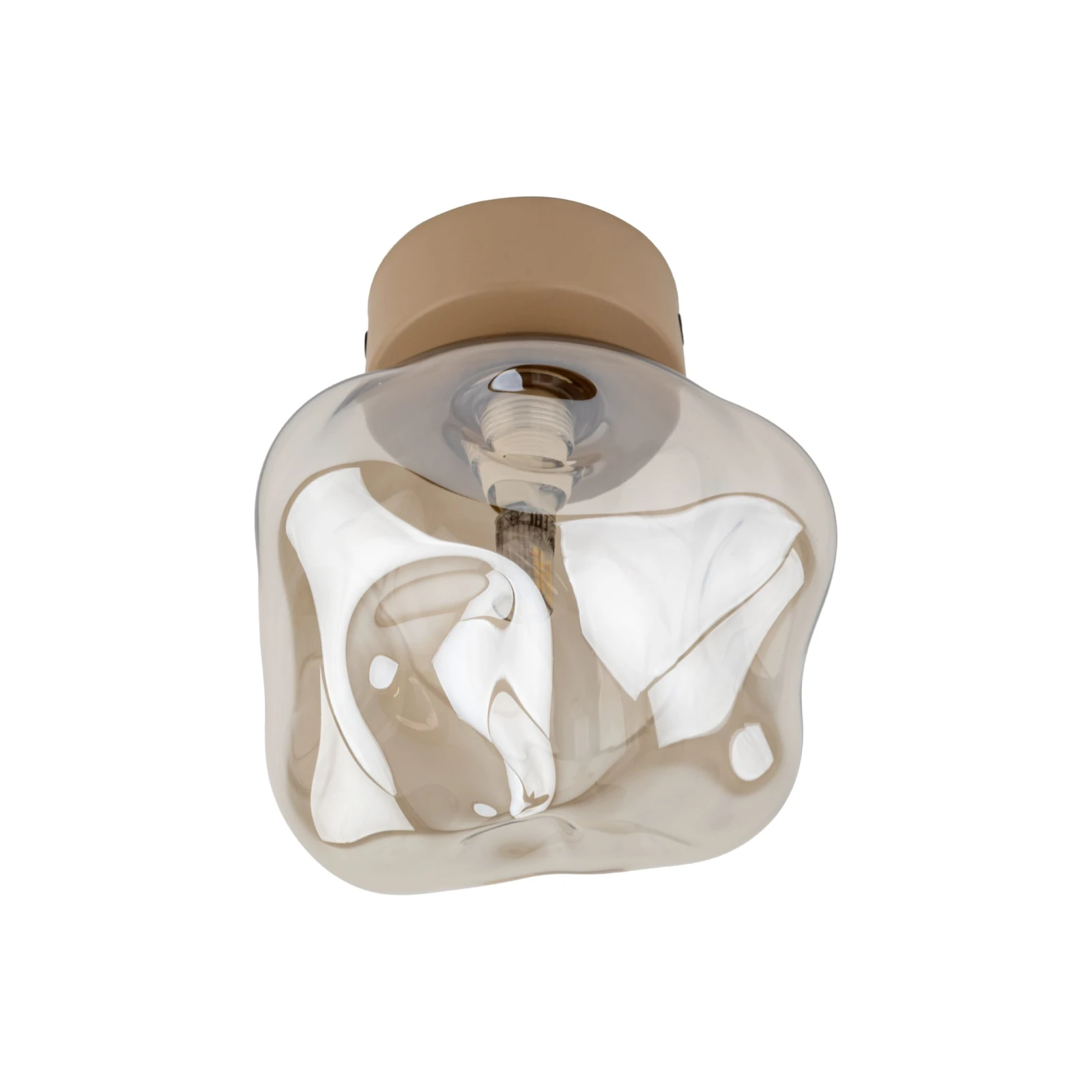 LAVA wall light 1 x G9 – beige and brown, sculpted glass