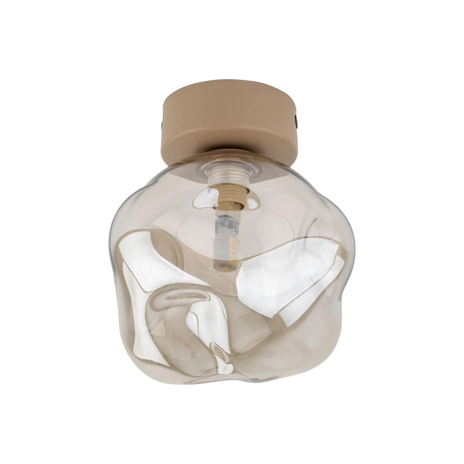 LAVA wall light 1 x G9 – beige and brown, sculpted glass