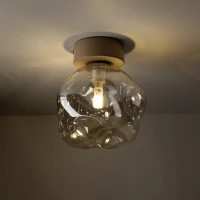 LAVA wall light 1 x G9 – beige and brown, sculpted glass - Image 1