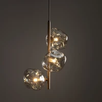 Pendant light 3xG9 – beige-brown glass composition - Image 3