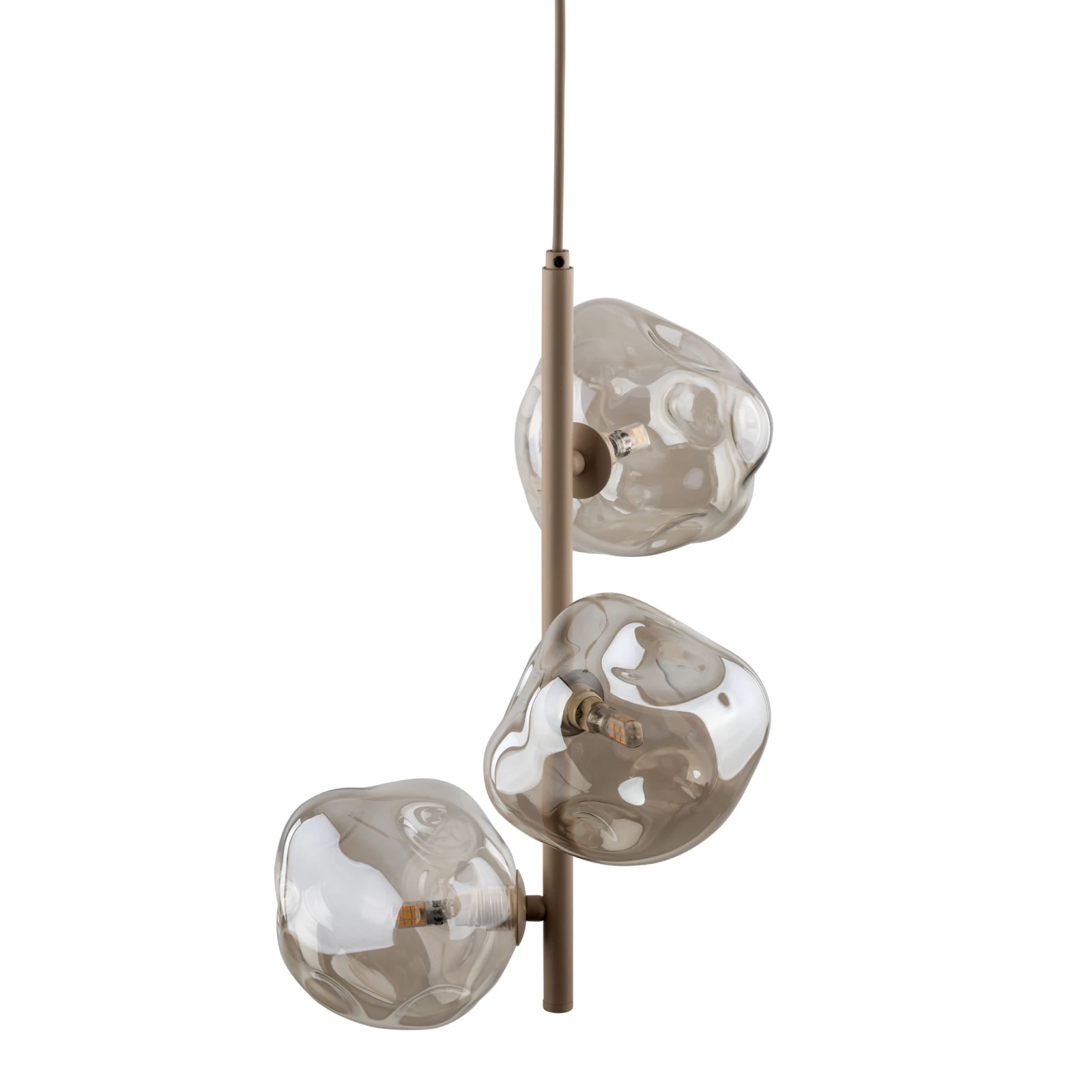 Pendant light 3xG9 – beige-brown glass composition