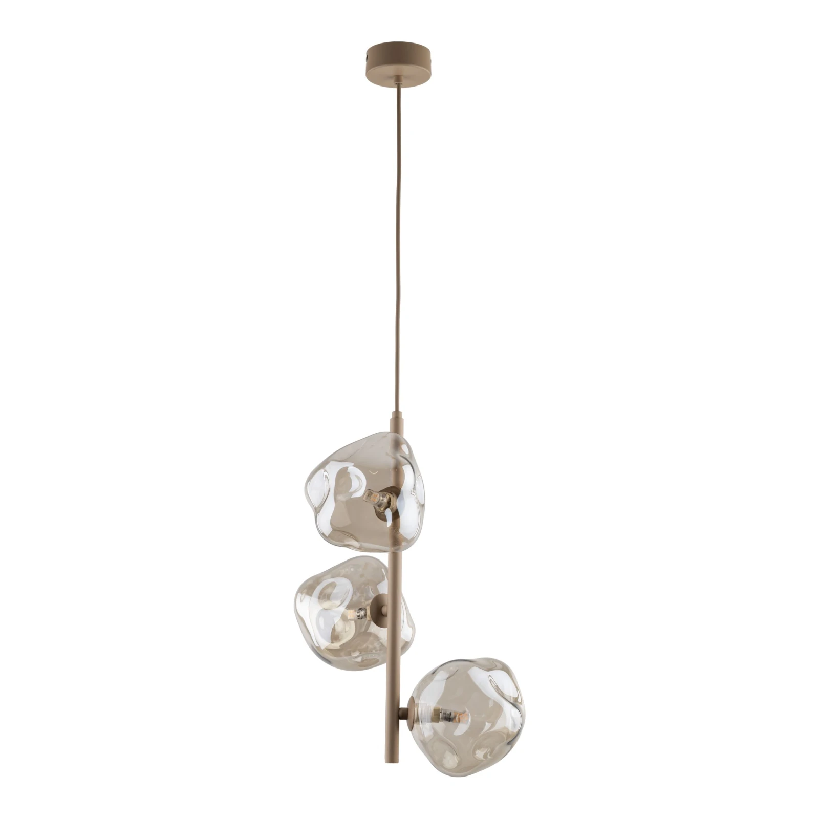 Pendant light 3xG9 – beige-brown glass composition