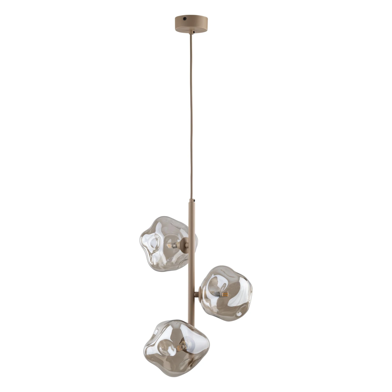 Pendant light 3xG9 – beige-brown glass composition