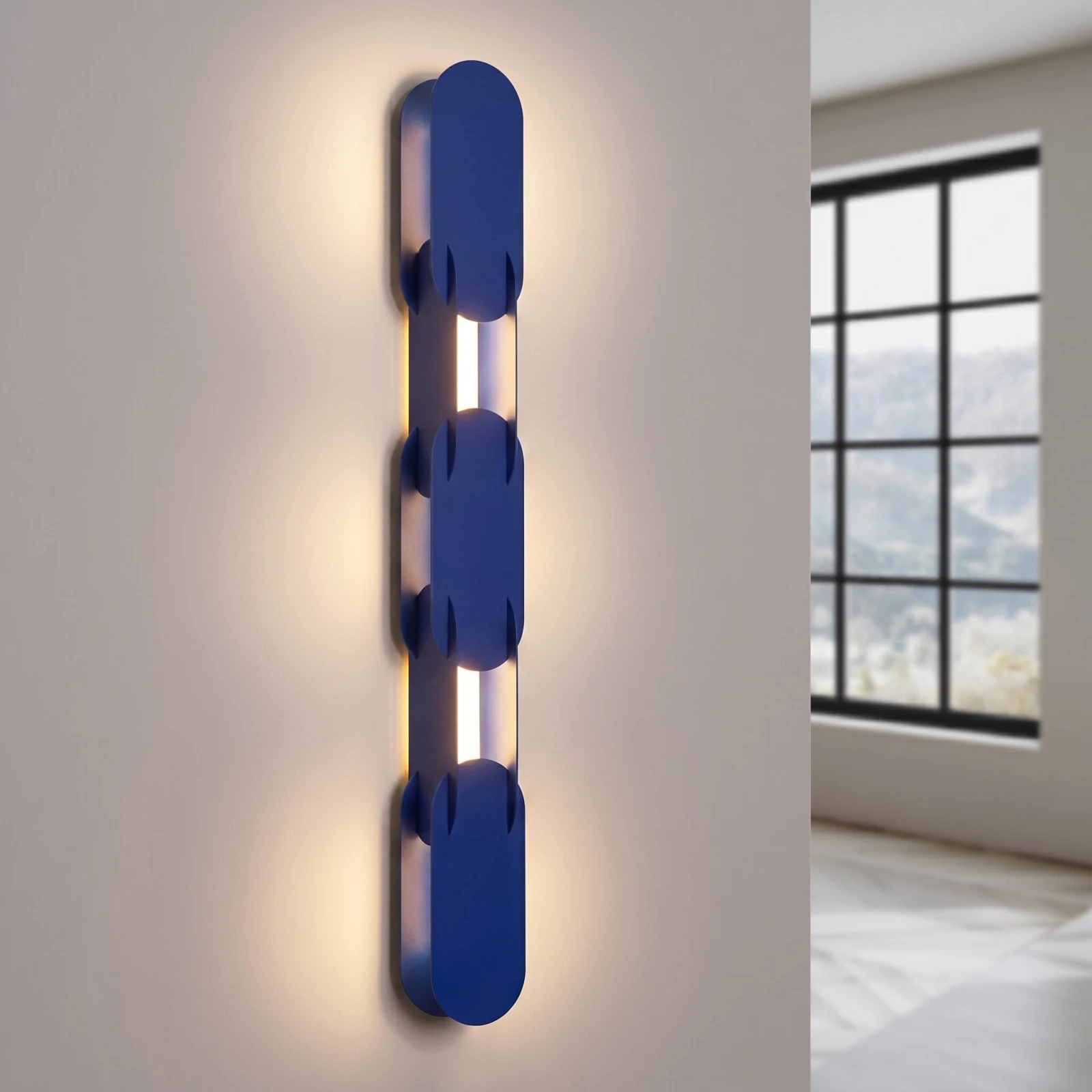 Wall lamp 91 cm – linear, ultramarine, DALI dimmable