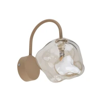 Wall light 8 W – irregular glass shade, beige and brown - Image 8