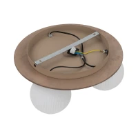 Ceiling light 3 x 10 W – ribbed glass, white and beige - Image 3