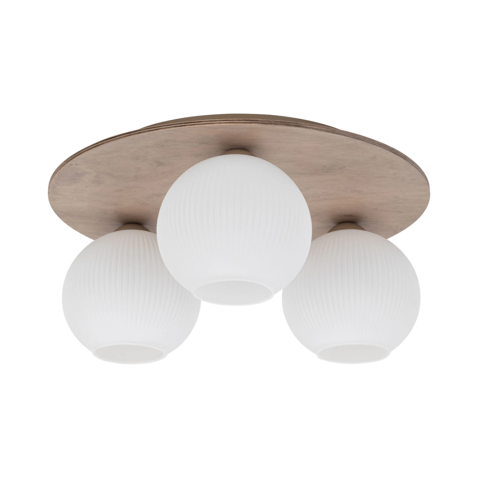 Ceiling light 3 x 10 W – ribbed glass, white and beige