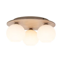 Ceiling light 3 x 10 W – ribbed glass, white and beige - Image 5
