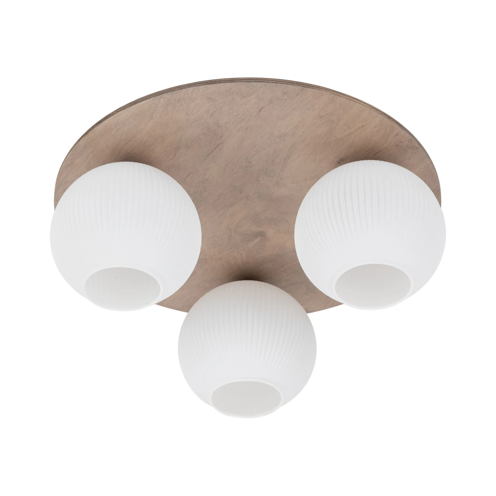 Ceiling light 3 x 10 W – ribbed glass, white and beige