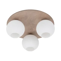 Ceiling light 3 x 10 W – ribbed glass, white and beige - Image 6