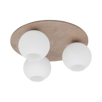 Ceiling light 3 x 10 W – ribbed glass, white and beige - Image 7