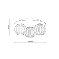 Ceiling light 3 x 10 W – ribbed glass, white and beige - Image 8