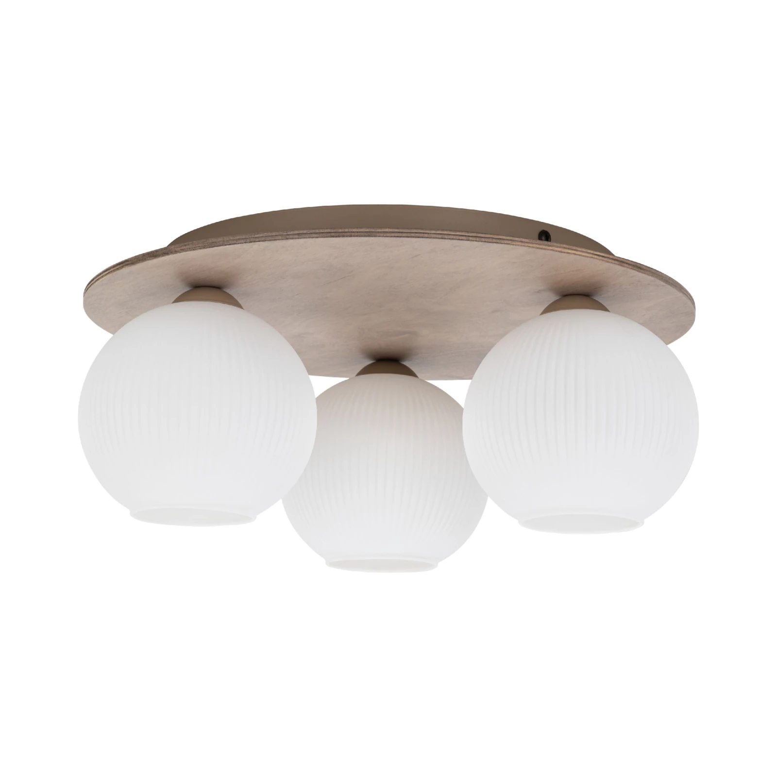 Ceiling light 3 x 10 W – ribbed glass, white and beige